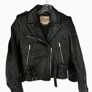 Vintage leather moto jacket